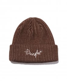 2 TONE LOGO BEANIE BROWN