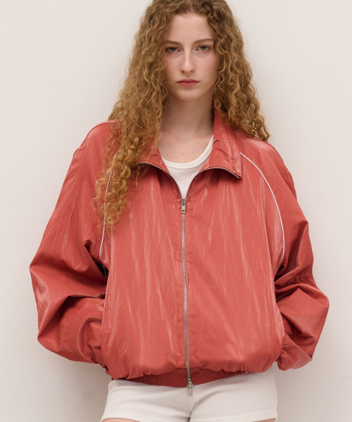 FAUX Leather Windbreaker in Pink