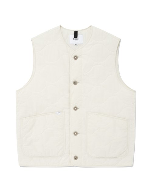 Ivory quilted outlet vest