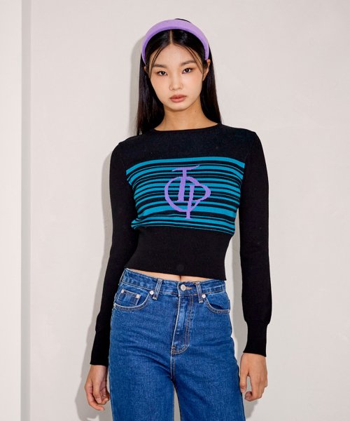 TG STRIPE JACQUARD KNIT TOP_T226TP141