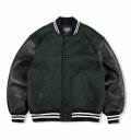 VARSITY COWHIDE JACKET_GREEN/BLACK