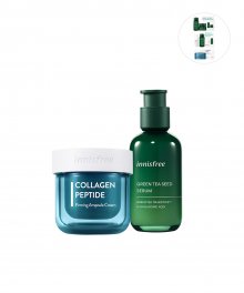 콜라겐 펩타이드 탄력 앰플 크림 50mL + 그린티 씨드 세럼 80mL + 사은품 증정