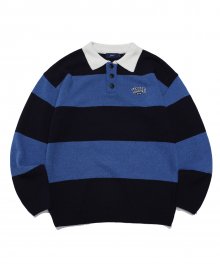 SMALL 2 TONE ARCH RUGBY KNIT NAVY
