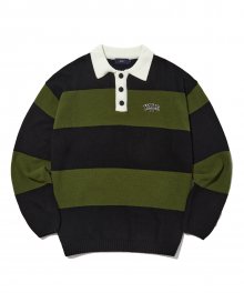 SMALL 2 TONE ARCH RUGBY KNIT KHAKI
