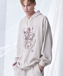 CUT OFF GRAPHIC PATCH HOODIE - OT