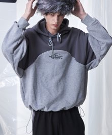 REFLECTIVE CURVE STRING HOODIE - GY
