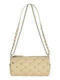 STUD CYLINDER QUILTING BAG IN IVORY