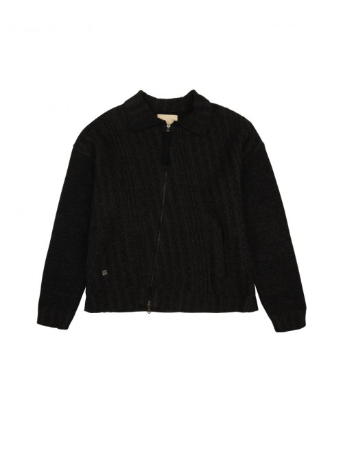 MUSINSA | MATIN KIM CABLE KNIT CARDIGAN IN BLACK