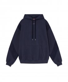 Claw wave slit over hoodie - NAVY