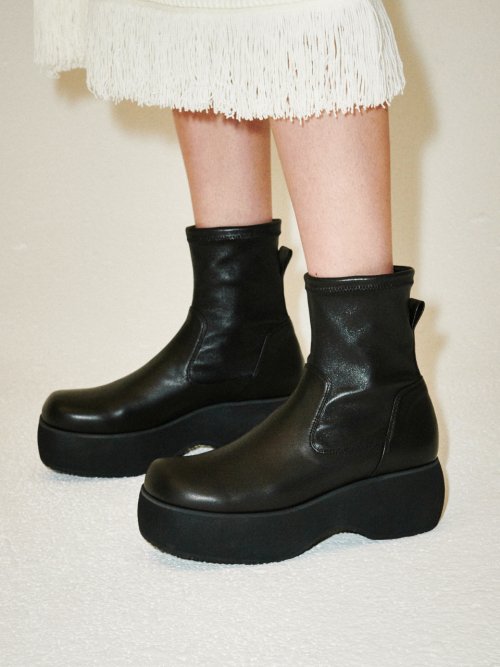 Cheap black platform store boots