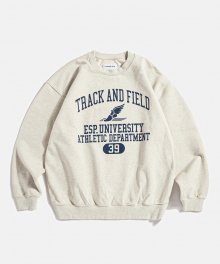 Track And Field Heavy Weight Sweat Shirt Oatmeal Grey