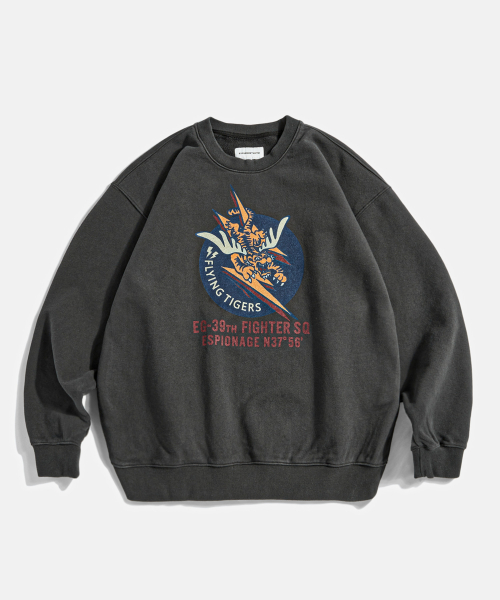 Flying Tigers Heavyweight Sweatshirt Vintage Black