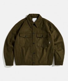 Wool CPO Blouson Jacket Moss Green