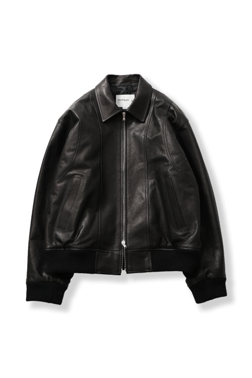 MUSINSA | Capital Leather Jacket Blouson HORLISUN Vegetable Black