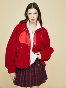 VINTAGE CAMPING FLEECE in Red