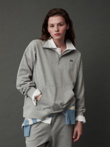 Pocket Half Zip-Up Sweat Shirt_Grey