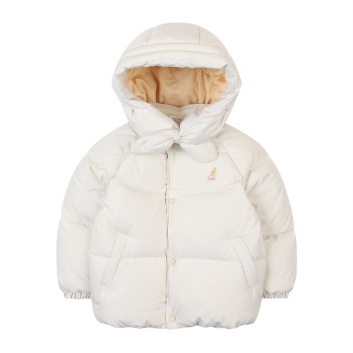 캉골키즈(KANGOL KIDS) 리본 디테일 숏 다운 점퍼 OD 0009 아이보리/AODCDJ00090IV - 사이즈 & 후기 | 무신사