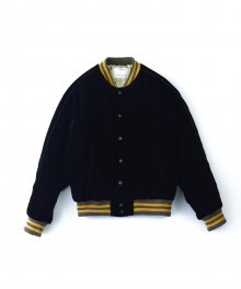 Velvet Varsity Jacket Black