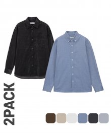 [패키지][기모+코듀로이선택]세미오버핏 옥스포드 셔츠 - 7color