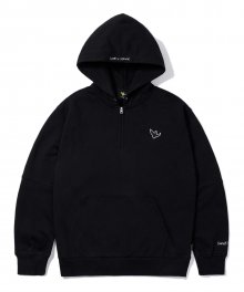 ANGEL HALF HOOD ZIP-UP BLACK