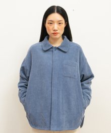 여성 코듀로이 패딩 셔켓 (Greyish blue)