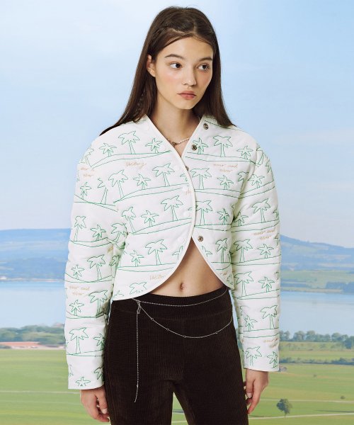 Стеганая укороченная куртка TREE OF VICTORY QUILTING JACKET