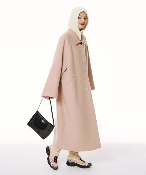 Baby pink long sales coat