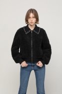 제이마크뉴욕(JMARKNEWYORK) Lambswool knit collar zip jacket -Black
