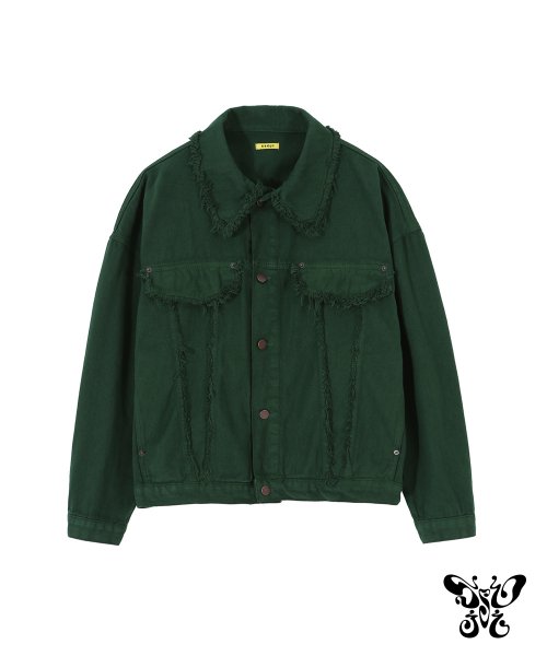 Оверсайз джинсовка пигментного окрашивания (Green)