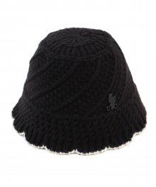 Edge Black Knit Bucket Hat 니트버킷햇