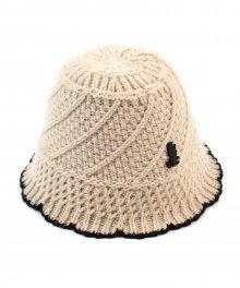 Edge Ivory Knit Bucket Hat 니트버킷햇