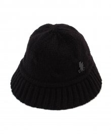 Wool Black Knit Drop Bucket Hat 니트버킷햇