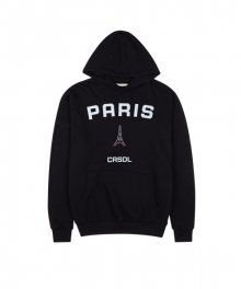 파리 에펠타워 오버핏 후드 블랙