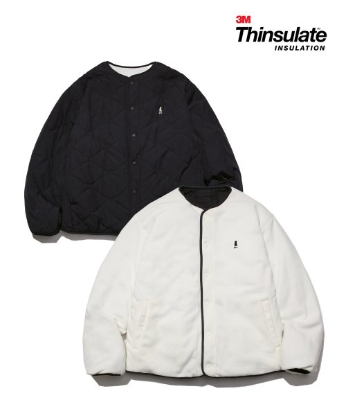 예일(YALE) REVERSIBLE WARM UP QUILTING JACKET BLACK / IVORY