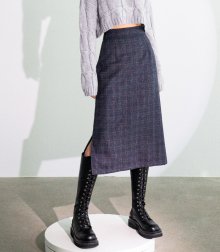 check long H-line slit skirt-CHARCOAL