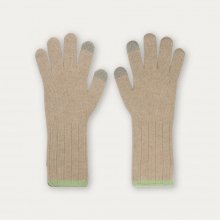 Colored Edge Touch Gloves_Beige Pastel green