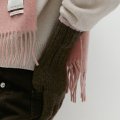 Colored Edge Touch Gloves_Brown Pale pink