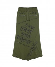 Pyramid Stud Skirt Khaki