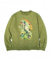 Unicorn Graphic Sweatshirt Khaki