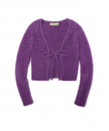 Fuzzy Eyelash Cardigan Puple