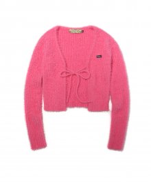 Fuzzy Eyelash Cardigan Pink