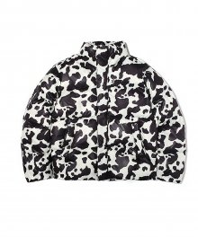 Animal Print Down Jacket Black