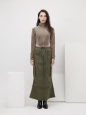오이소엘(OESOEL) Cotton cargo skirt - Khaki