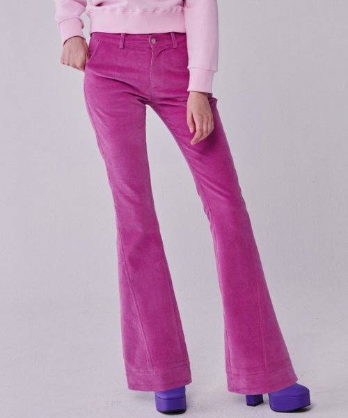 Gucci Pink New Flare Corduroy Trousers Gucci
