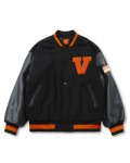 (리얼레더) V logo  울 바시티 자켓