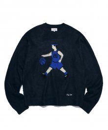 BRUSHED PHYPS MAN KNIT CREWNECK NAVY