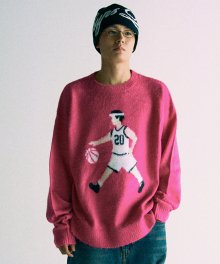 BRUSHED PHYPS MAN KNIT CREWNECK PINK