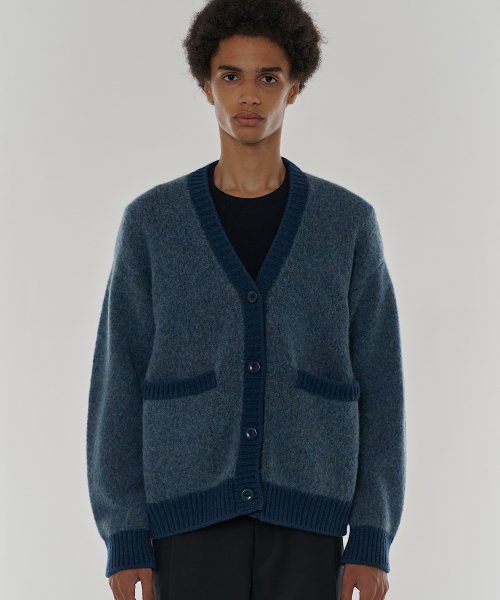 HOLDEN Alpaca Cardigan in Prussian синий