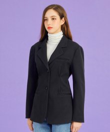 WOMEN 겨울 슬림핏 미디 코트 블레이저 자켓 [블랙] 기모 ver.