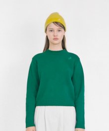 wool round knit green